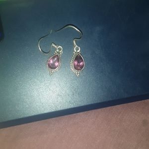Pink and silver earrings